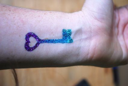 Glitter Key Tattoo